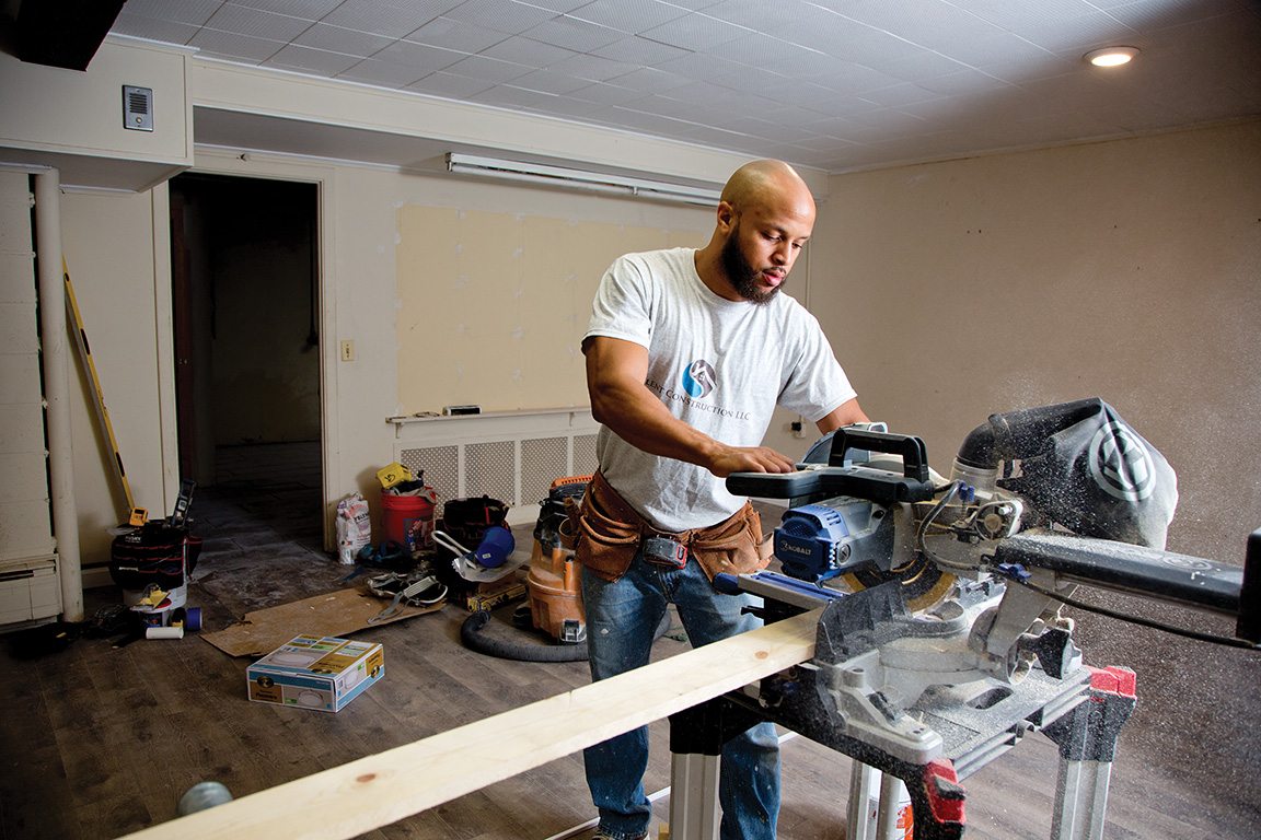 Chris Aina, another ex-inmate making the transition under the watchful eye of Wanda Brown, juggles his College Unbound classes with a job in the construction trades. He plans someday to have his own contracting firm.