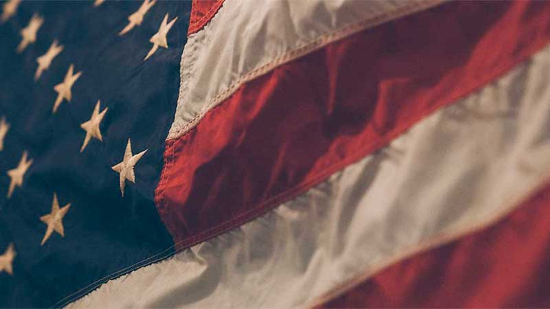 Close up of American flag