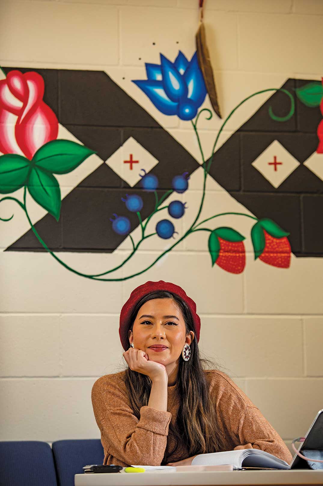 Antavia Paredes-Beaulieu studies in “the Native Circle,” a specially designed space for Native American students at Metropolitan State. She’s majoring in chemistry—a field she didn’t even consider until after spending four years attending community college to earn her associate degree.